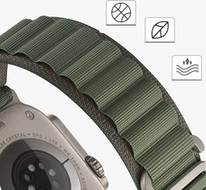 Alogy Alogy Pasek nylonowy Sport Strap do zegarka do Apple Watch 4/5/6/7/8/SE/Ultra (42/44/45/49mm) Zielony uniwersalny 17