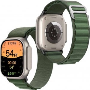 Alogy Alogy Pasek nylonowy Sport Strap do zegarka do Apple Watch 4/5/6/7/8/SE/Ultra (42/44/45/49mm) Zielony uniwersalny 2