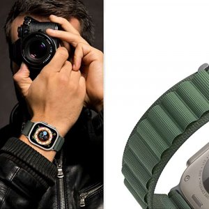 Alogy Alogy Pasek nylonowy Sport Strap do zegarka do Apple Watch 4/5/6/7/8/SE/Ultra (42/44/45/49mm) Zielony uniwersalny 22