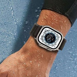 Alogy Pasek nylonowy Sport Strap na rzep do Apple Watch 4/5/6/7/8/SE (38/40/41mm) Czarno-pomarańczowy uniwersalny 4