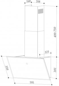 Okap Berg NAS RTV AGD Okap przyścienny ICEBERG PURE 60 CZARNY 5