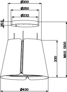 Okap Faber NAS RTV AGD Okap wyspowy FABER Beat DB błękitny 45 cm 3