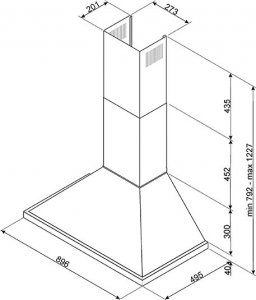 Okap Smeg NAS RTV AGD Okap przyścienny SMEG KPF9BL PORTOFINO 90CM 2