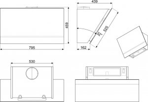 Okap Smeg NAS RTV AGD Okap przyścienny SMEG KV28B 80cm Białe szkło 2