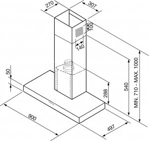 Okap Smeg NAS RTV AGD Okap przyścienny SMEG KS905BXE2 90cm Białe szkło 2