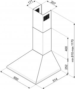 Okap Smeg NAS RTV AGD Okap przyścienny SMEG KSED65NEE 60cm czarny 2