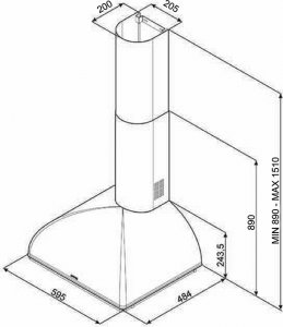 Okap Smeg NAS RTV AGD Okap przyścienny Smeg KS59AOE2 60cm Antracyt 2