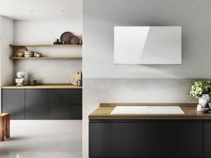 Okap Elica NAS RTV AGD Okap naścienny Elica PLAT WH/F/55 Białe szkło LED 5