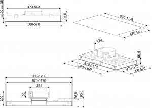 Okap Smeg NAS RTV AGD Okap sufitowy do zabudowy SMEG KLT120LXS 120cm 2