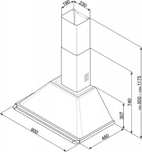 Okap Smeg NAS RTV AGD Okap przyścienny Smeg Victoria KT90GRE 90cm 2