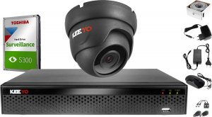Keeyo Monitoring po skrętce Keeyo Zestaw Kompletny 1TB H265+ IR 25m 1 x kamera 1