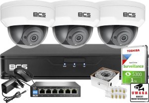 BCS Monitoring wideo i audio firmy sklepu domu H.265 BCS Point 3x Kamera BCS-P-DIP22FSR3-Ai1 + Akcesoria 1