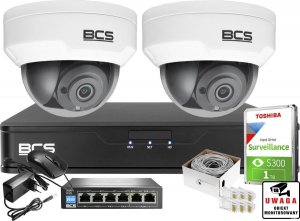 BCS Monitoring wideo i dźwięk firmy sklepu domu H.265 BCS Point 2x Kamera BCS-P-DIP22FSR3-Ai1 + Akcesoria 1