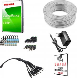 Hikvision Zestaw monitoringu po UTP skrętce 4MPx rejestrator DVR-8CH-2MP + 6 x kamera HWT-T240-M 1TB Samodzielny montaż 4