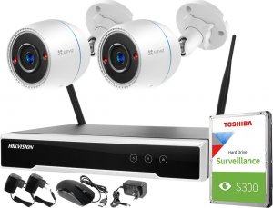 Ezviz Monitoring zestaw bezprzewodowy Hikvision  Ezviz 2 kamery C3T WiFi Full HD 1080p 1TB 1