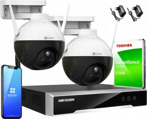 Ezviz Monitoring zestaw bezprzewodowy Hikvision Ezviz 2 kamery C8T WiFi FullHD 1TB 1