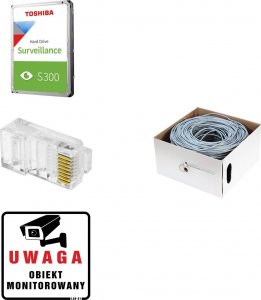 Keeyo Monitoring do samodzielnego montażu - zestaw ip: 8 kamer LV-IP5M2DFEBL-II 5MPx, rejestrator LV-NVR1618S-8P 8MPx, dysk 1TB, skrętka 5