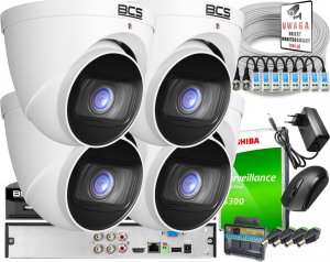 BCS Monitoring do samodzielnego montażu - zestaw: 4 kamer BCS-EA42VR6 2MPx, rejestrator BCS-L-XVR0401-VI 5MPx lite, dysk 1TB, skrętka 1