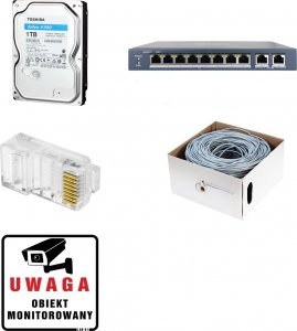 BCS Monitoring do samodzielnego montażu - zestaw: 16 kamer BCS-P-TIP14FSR5 4MPx, rejestrator BCS-P-NVR1601-4K-E-III 8MPx, dysk 1TB, skrętka 5