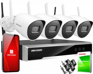 Hikvision Monitoring zestaw bezprzewodowy Hikvision 4 kamery WiFi 4Mpx 1TB NK44W0H-1T(WD) / WIFIKIT-B4-4CH 1