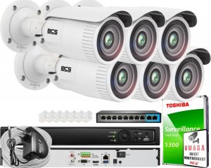 BCS View Oferta monitoringu 6x kamera 5 MPx BCS-V-TIP45VSR5 IR 50m, Motozoom, Starlight 1