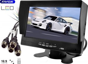 Nvox Monitor samochodowy lcd 7cali ahd cofania i monitoringu z obsługą do 4 kamer 12v 24v 1