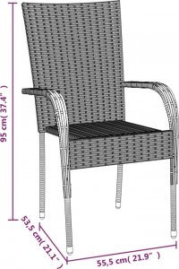 vidaXL 5-częściowy zestaw mebli ogrodowych, czarny, polirattan 10