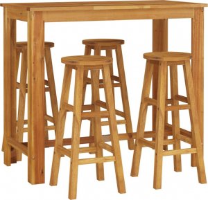 vidaXL 5-cz. zestaw mebli ogrodowych, lite drewno akacjowe 3