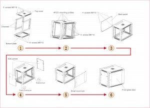 Szafa NetRack NETRACK 019-060-645-021 Netrack szafa wisząca 19, 6U/600x450mm – szary, drzwi szklane, otwierane boki 8
