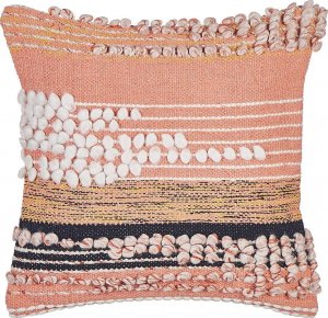 Beliani Bawełniana poduszka ze wzorem w paski 45 x 45 cm pomarańczowa DEUTZIA Lumarko! 1