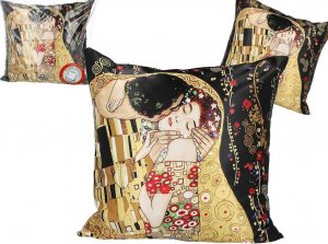 Carmani Poduszka z wypełnieniem/suwak - G. Klimt, Pocałunek (czarne tło) (CARMANI) 1