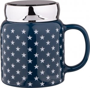 Altom Design Kubek do kawy i herbaty porcelanowy z pokrywką i lusterkiem Easy Morning A 420 ml 1