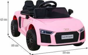 Audi Auto na akumulator R8 dla dziecka różowe 2