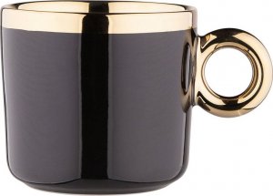 Altom Design Kubek do kawy i herbaty porcelanowy Palazzo czarny 350 ml 1