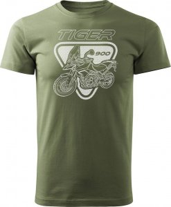 Topslang Koszulka motocyklowa z motocyklem na motor Triumph Tiger 900 męska khaki REGULAR S 1