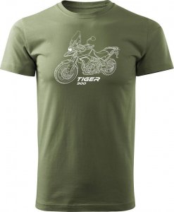 Topslang Koszulka motocyklowa z motocyklem na motor Triumph Tiger 900 męska khaki REGULAR S 1