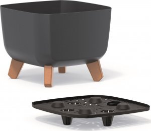 Prosperplast Doniczka GRACIA SQUARE - antracytowy 2