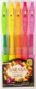 Zebra Długopis żelowy Sarasa Clip Neon 0,5mm 5 kolorów 1