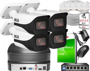 Rejestrator BCS Rejestrator IP BCS BCS-L-SNVR0401-4KE 4x Kamera FullHD BCS-TIP4501IR-AI Dysk 1TB Akcesoria 1