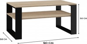 Lumarko Stolik Kawowy Ława Modern 1p Dąb Sonoma / Czerń! 3