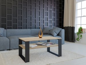 Lumarko Stolik Kawowy Ława Modern 1p Dąb Sonoma / Czerń! 4