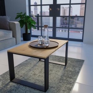 Lumarko Stolik Kawowy Ława Salon Loft Modern Dąb Artisan - Czerń! 4