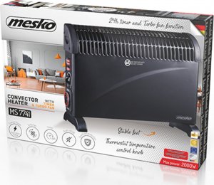 Grzejnik Adler Grzejnik konwektorowy Mesko 7741B Czarny (Timer, Turbo) 2