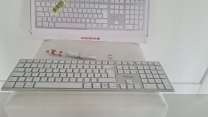 Klawiatura Cherry DW 9100 SLIM klawiatura RF Wireless + Bluetooth czeski, słowacki Srebrny 13