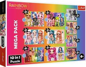 Trefl Puzzle 10w1 Kolekcja modnych laleczek - MGA Rainbow High 96000 Trefl 1