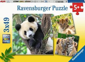 Ravensburger Ravensburger Childrens puzzle panda, tiger and lion (3x 49 pieces) 1