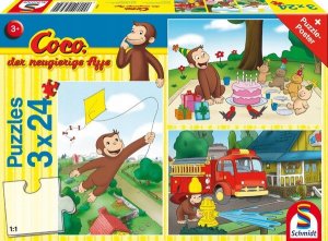 Schmidt Spiele Schmidt Spiele Coco the curious monkey: fun with Coco, jigsaw puzzle (3x 24 pieces) 1