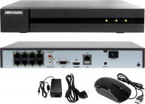 Kamera IP Hikvision Zestaw do monitoringu IP Hikvision 4MPx IR 30m NVR-8CH-POE 8x HWI-D140H 3