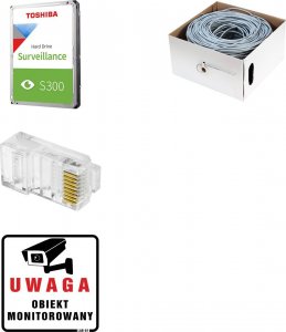 Kamera IP Hikvision Zestaw do monitoringu IP Hikvision 4MPx IR 30m NVR-8CH-POE 8x HWI-D140H 4