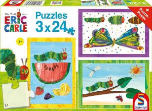 Schmidt Spiele Schmidt Spiele The Very Hungry Caterpillar: Caterpillar-Cocoon-Butterfly, Puzzle (3x 24 pieces) 1